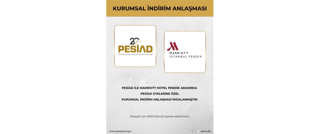 İSTANBUL MARRİOTT HOTEL PENDİK İLE ÜYELERİMİZE ÖZEL KURUMSAL İNDİRİM ANLAŞMASI